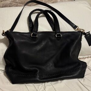 Brampton London Elegant Black Leather Tote Bag- excellent condition